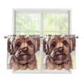Yorkshire Terrier Portrait Print Tier Curtains