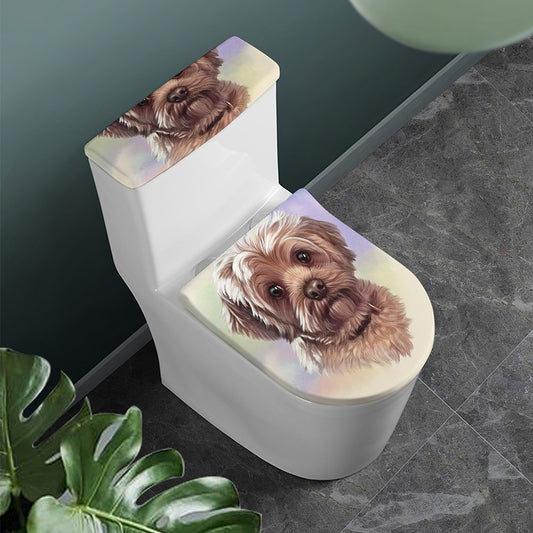 Yorkshire Terrier Portrait Print Toilet Lid And Tank Cover Set