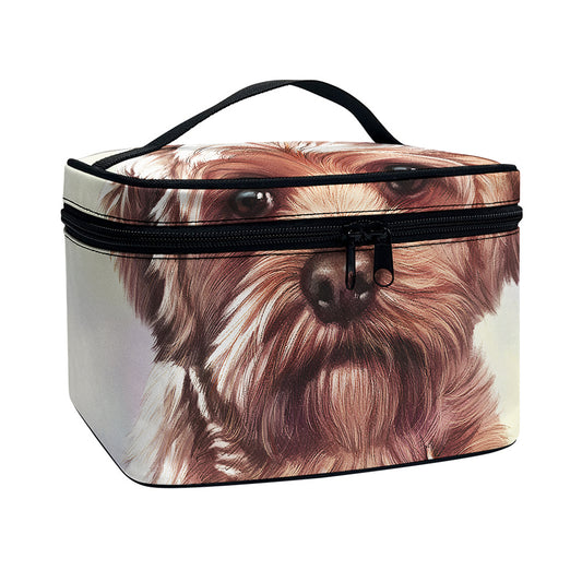 Yorkshire Terrier Portrait Print Travel Makeup Bag