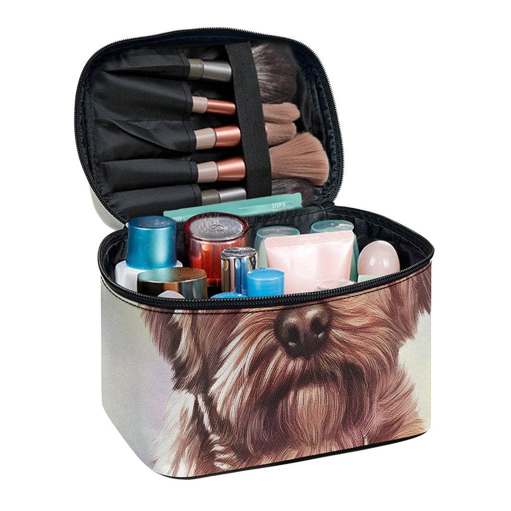 Yorkshire Terrier Portrait Print Travel Makeup Bag