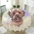 Yorkshire Terrier Portrait Print Waterproof Round Tablecloth