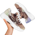 Yorkshire Terrier Portrait Print White Chunky Shoes