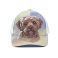 Yorkshire Terrier Portrait Print White Mesh Trucker Hat