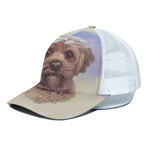 Yorkshire Terrier Portrait Print White Mesh Trucker Cap