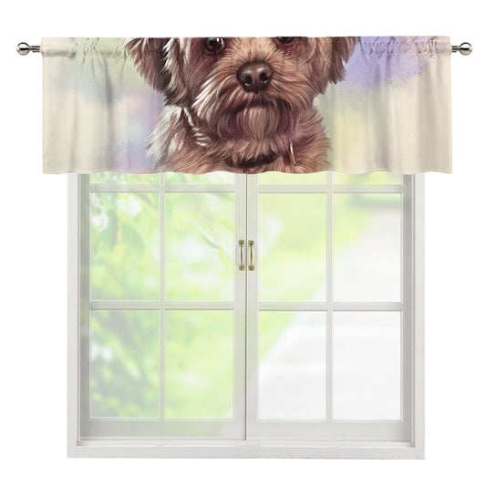 Yorkshire Terrier Portrait Print Window Valance