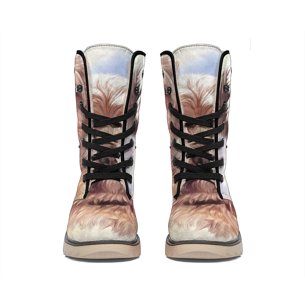 Yorkshire Terrier Portrait Print Winter Boots