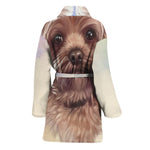 Yorkshire Terrier Portrait Print Women's Bathrobe