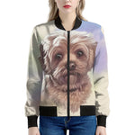 Yorkshire Terrier Portrait Print Women's Bomber Jacket
