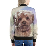 Yorkshire Terrier Portrait Print Women's Bomber Jacket