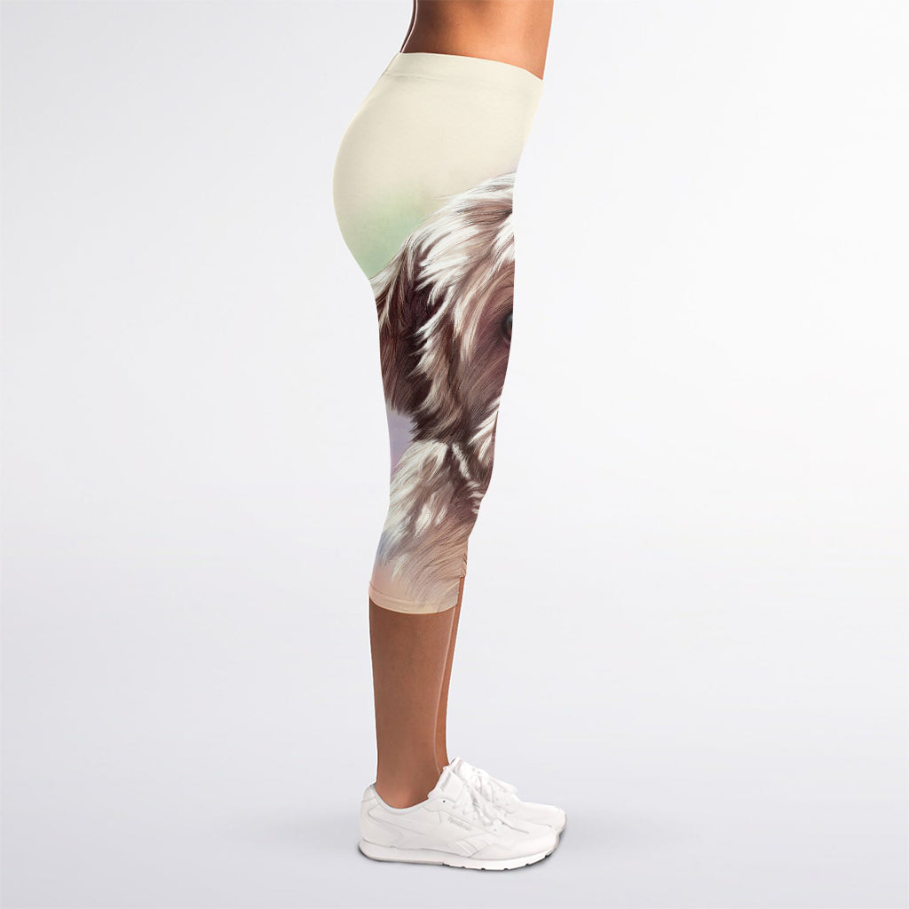 Yorkshire Terrier Portrait Print Women's Capri Leggings