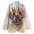 Yorkshire Terrier Portrait Print Women's Cotton Blazer
