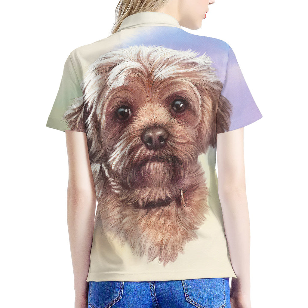 Yorkshire Terrier Portrait Print Women's Polo Shirt