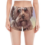 Yorkshire Terrier Portrait Print Women's Split Running Shorts