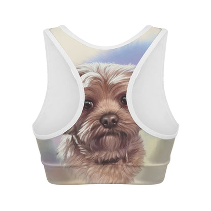 Yorkshire Terrier Portrait Print Women's Sports Bra