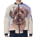 Yorkshire Terrier Portrait Print Zip Sleeve Bomber Jacket