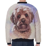 Yorkshire Terrier Portrait Print Zip Sleeve Bomber Jacket