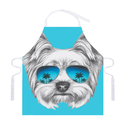 Yorkshire Terrier With Sunglasses Print Adjustable Apron
