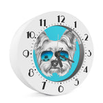 Yorkshire Terrier With Sunglasses Print Alarm Clock