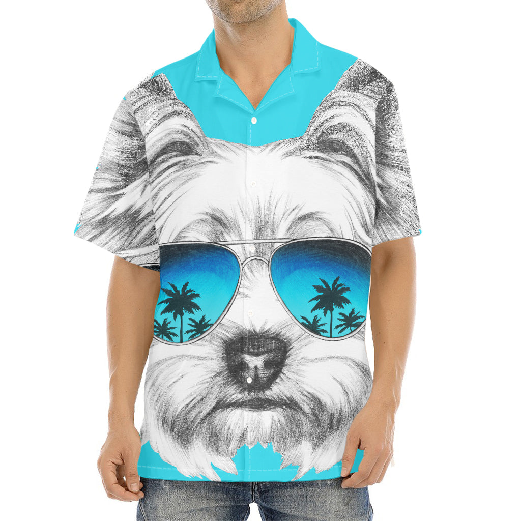 Yorkshire Terrier With Sunglasses Print Aloha Shirt