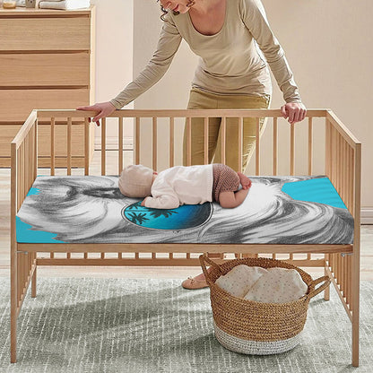 Yorkshire Terrier With Sunglasses Print Baby Crib Sheet