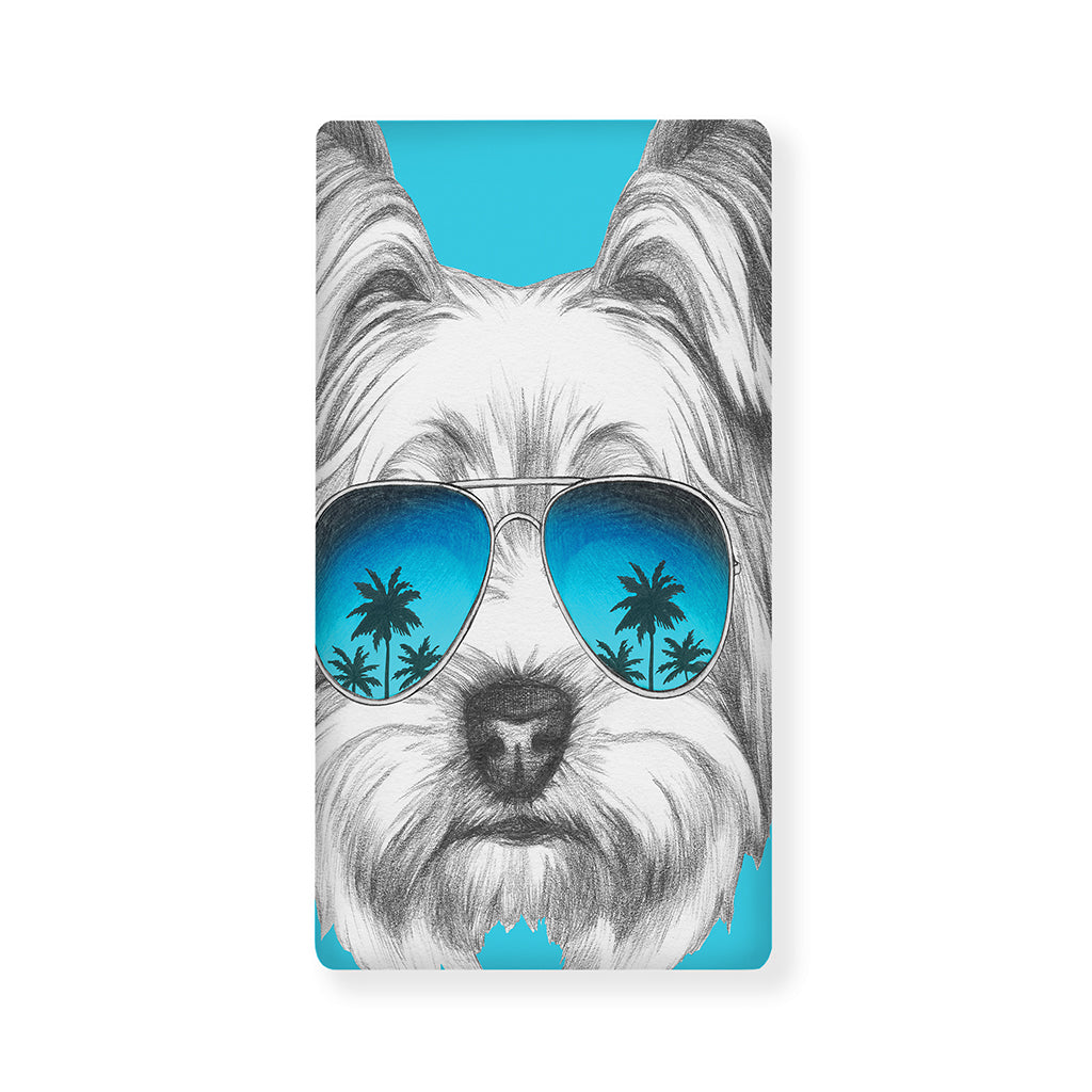 Yorkshire Terrier With Sunglasses Print Baby Crib Sheet