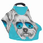 Yorkshire Terrier With Sunglasses Print Baby Seat Cover