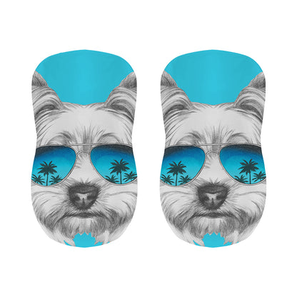 Yorkshire Terrier With Sunglasses Print Bar Stool Covers