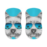 Yorkshire Terrier With Sunglasses Print Bar Stool Covers