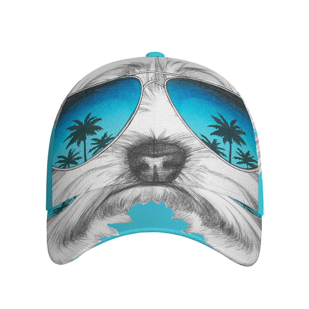 Yorkshire Terrier With Sunglasses Print Baseball Cap