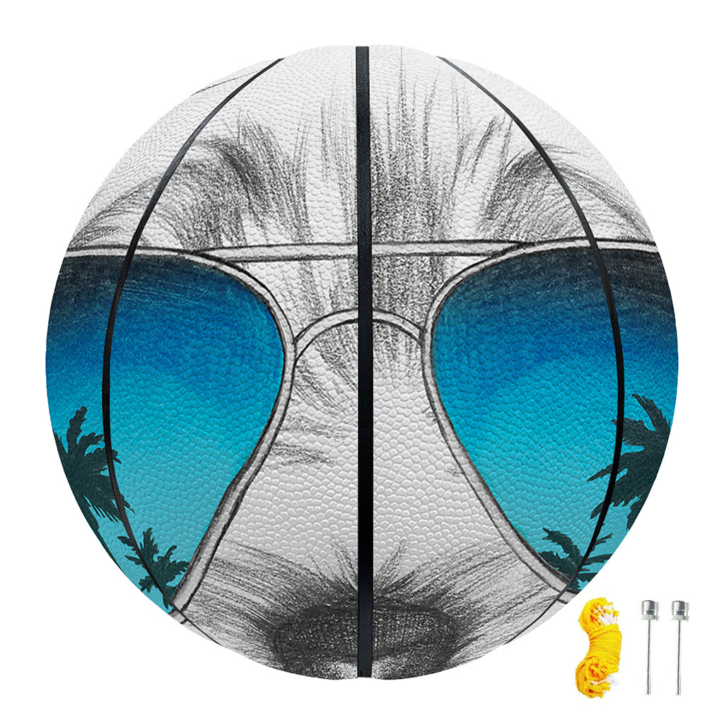 Yorkshire Terrier With Sunglasses Print Basketball