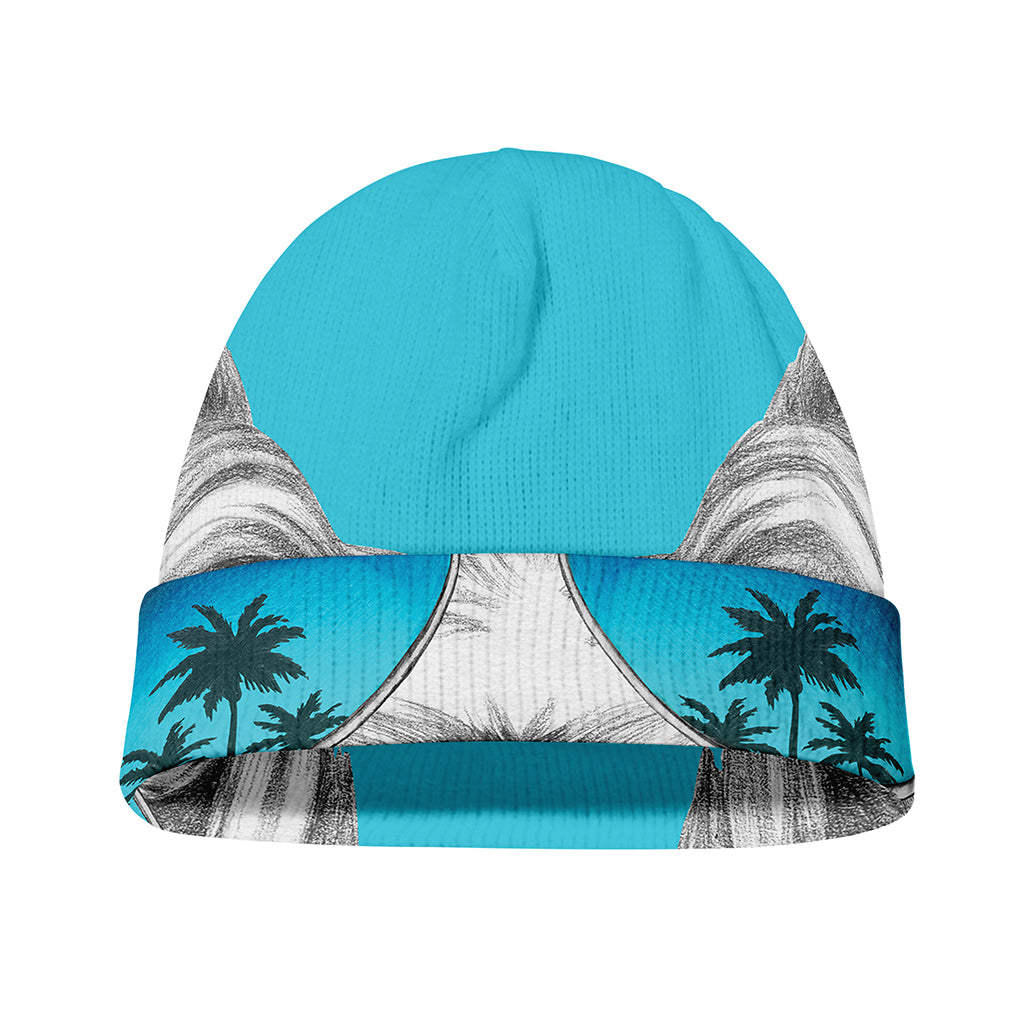 Yorkshire Terrier With Sunglasses Print Beanie