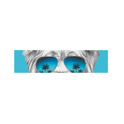Yorkshire Terrier With Sunglasses Print Bed Runner