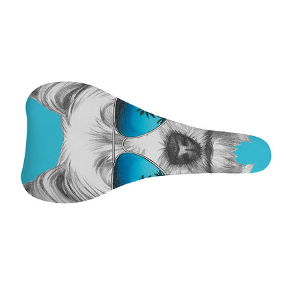 Yorkshire Terrier With Sunglasses Print Bicycle Seat Cover