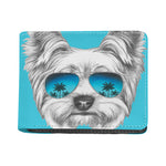 Yorkshire Terrier With Sunglasses Print Bifold Wallet