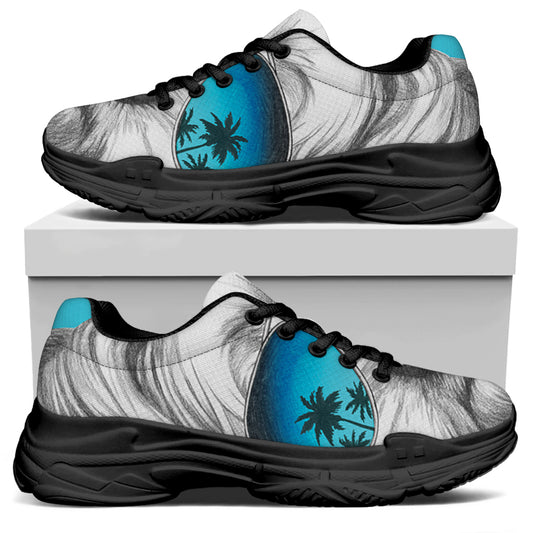 Yorkshire Terrier With Sunglasses Print Black Chunky Shoes