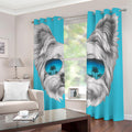 Yorkshire Terrier With Sunglasses Print Dimout Grommet Curtains
