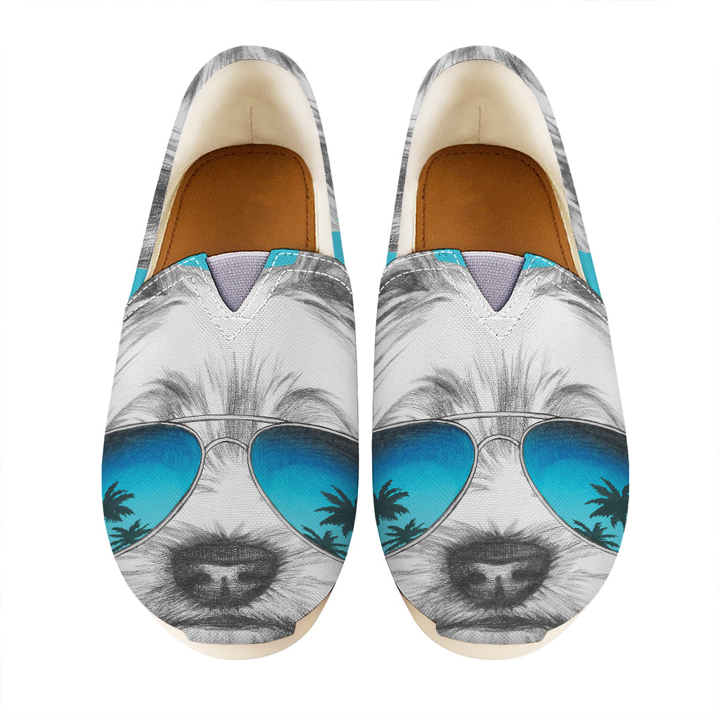 Yorkshire Terrier With Sunglasses Print Casual Shoes