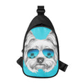 Yorkshire Terrier With Sunglasses Print Sling Bag