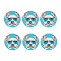 Yorkshire Terrier With Sunglasses Print Coaster Set