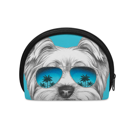 Yorkshire Terrier With Sunglasses Print Coin Purse