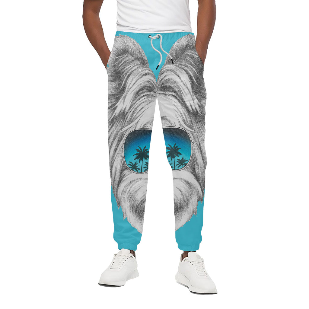 Yorkshire Terrier With Sunglasses Print Cotton Pants