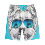 Yorkshire Terrier With Sunglasses Print Cotton Shorts