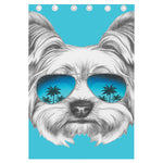 Yorkshire Terrier With Sunglasses Print Curtain