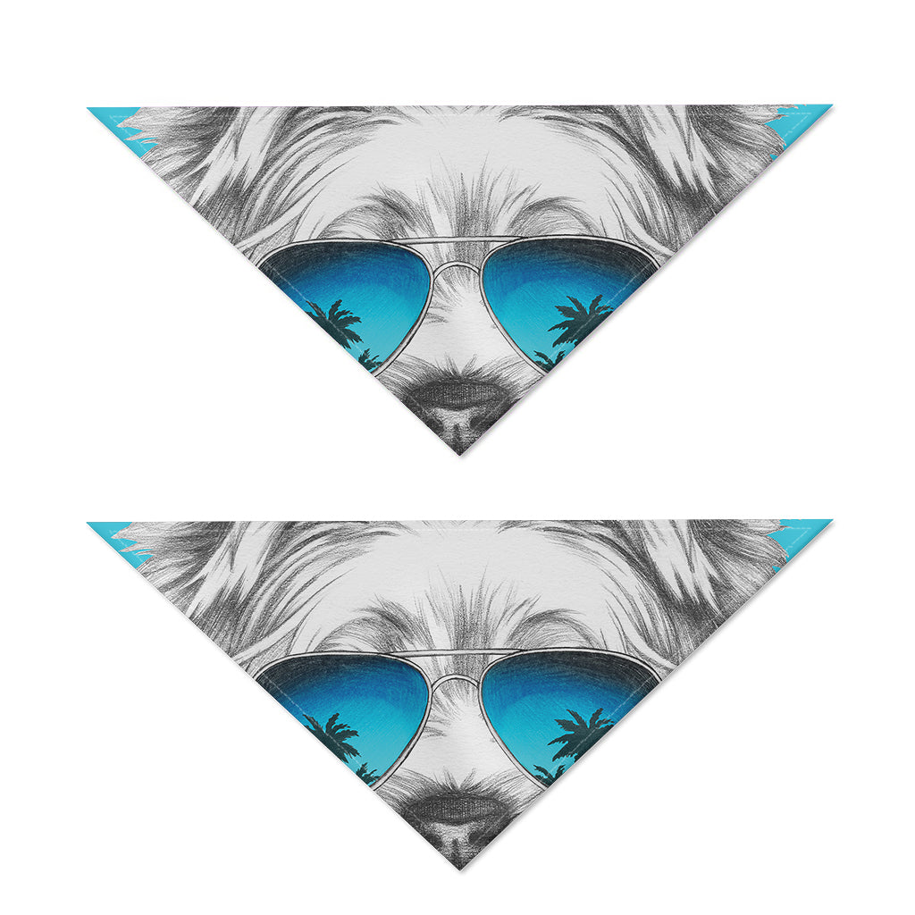 Yorkshire Terrier With Sunglasses Print Dog Bandana