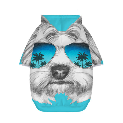 Yorkshire Terrier With Sunglasses Print Dog Zip Up Hoodie