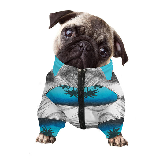 Yorkshire Terrier With Sunglasses Print Dog Zip Up Jacket