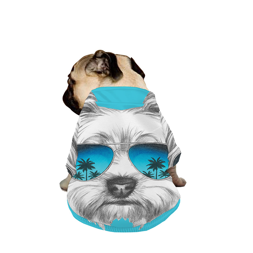 Yorkshire Terrier With Sunglasses Print Dog Zip Up Jacket