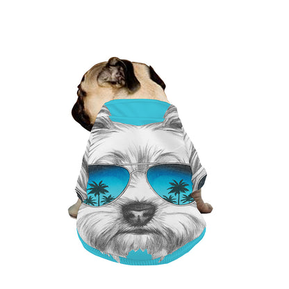 Yorkshire Terrier With Sunglasses Print Dog Zip Up Jacket
