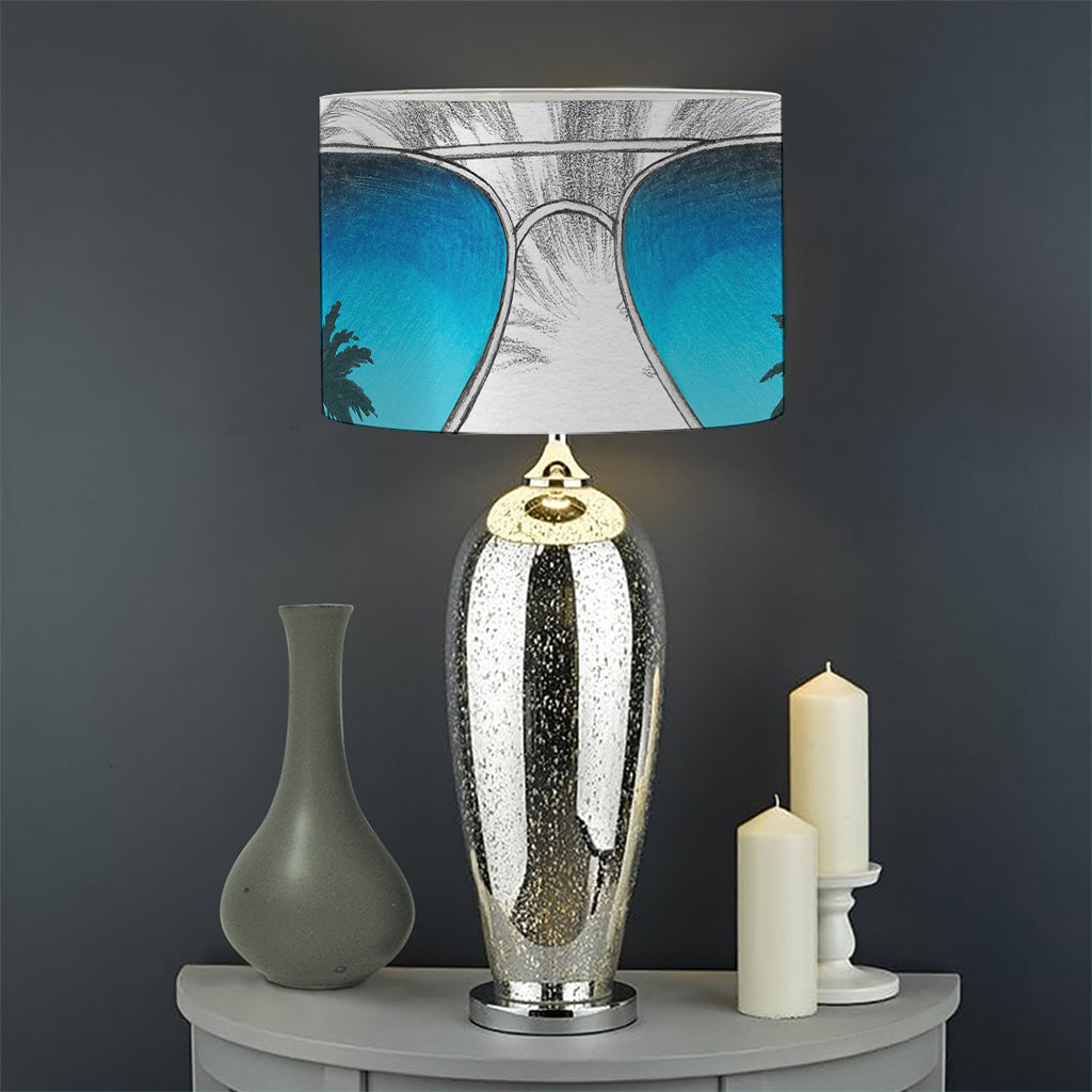 Yorkshire Terrier With Sunglasses Print Drum Lamp Shade