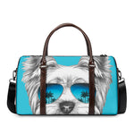 Yorkshire Terrier With Sunglasses Print Duffle Bag
